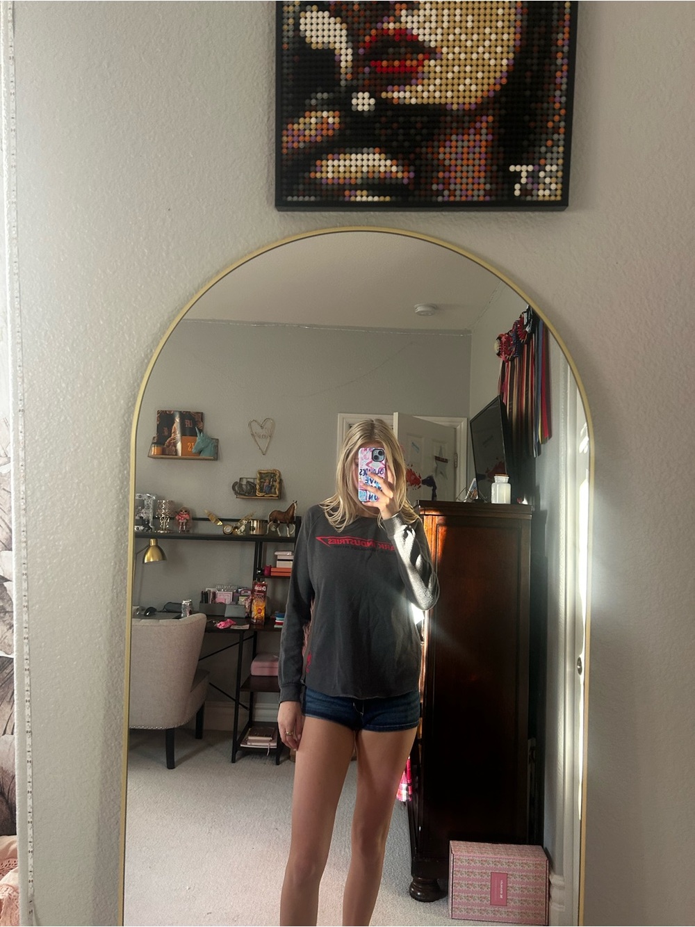 Marvel Black Long Sleeve Tee with Red Chest Graphic
